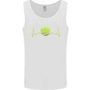 Tennis Player ECG Pulse Mens Vest Tank Top White