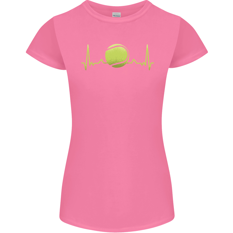 Tennis Player ECG Pulse Womens Petite Cut T-Shirt Azalea