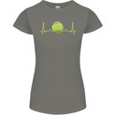 Tennis Player ECG Pulse Womens Petite Cut T-Shirt Charcoal