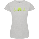 Tennis Player ECG Pulse Womens Petite Cut T-Shirt Sports Grey