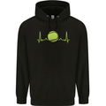 Tennis Player Pulse ECG Childrens Kids Hoodie Black