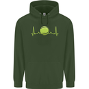 Tennis Player Pulse ECG Childrens Kids Hoodie Forest Green
