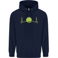Tennis Player Pulse ECG Childrens Kids Hoodie Navy Blue