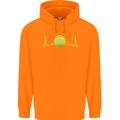 Tennis Player Pulse ECG Childrens Kids Hoodie Orange