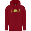 Tennis Player Pulse ECG Childrens Kids Hoodie Red