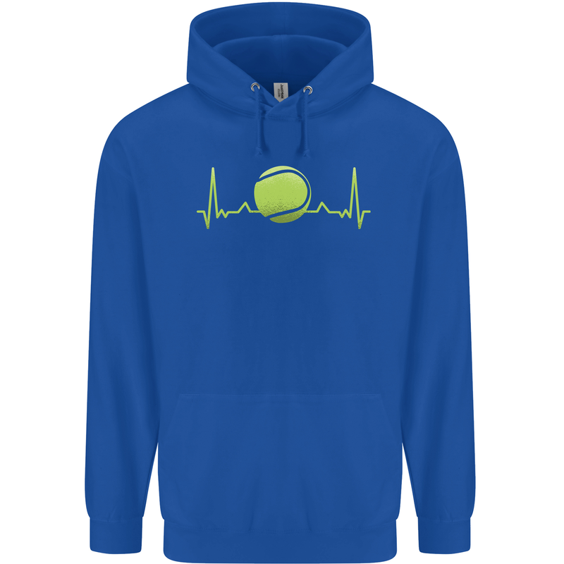 Tennis Player Pulse ECG Childrens Kids Hoodie Royal Blue