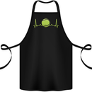 Tennis Player Pulse ECG Cotton Apron 100% Organic Black