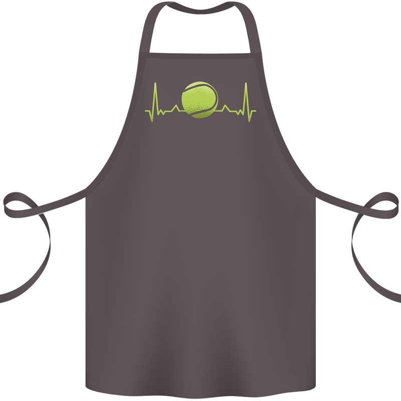 Tennis Player Pulse ECG Cotton Apron 100% Organic Dark Grey