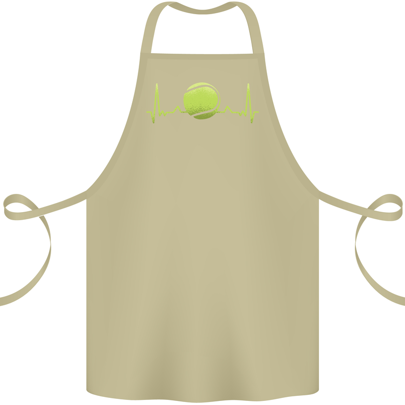 Tennis Player Pulse ECG Cotton Apron 100% Organic Khaki