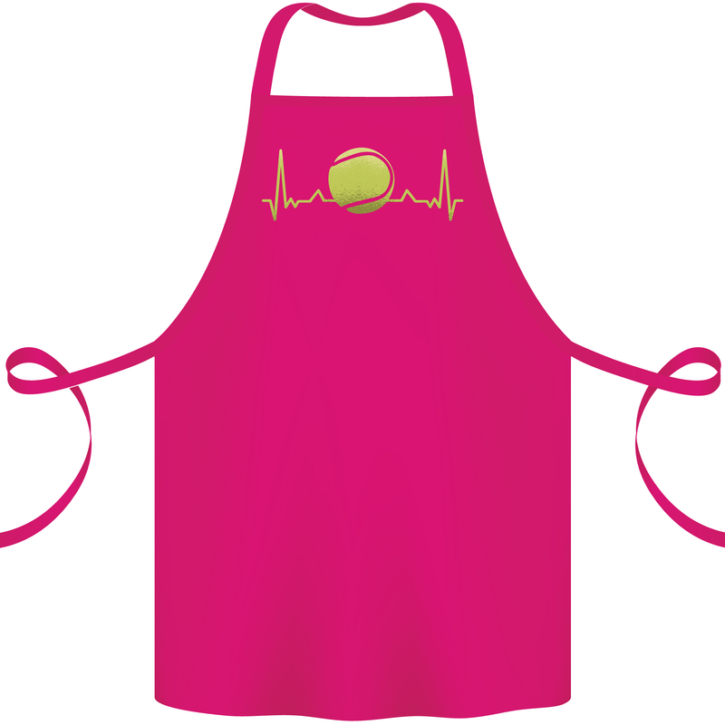 Tennis Player Pulse ECG Cotton Apron 100% Organic Pink