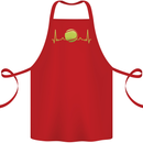 Tennis Player Pulse ECG Cotton Apron 100% Organic Red