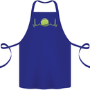 Tennis Player Pulse ECG Cotton Apron 100% Organic Royal Blue