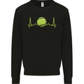Tennis Player Pulse ECG Kids Sweatshirt Jumper Black