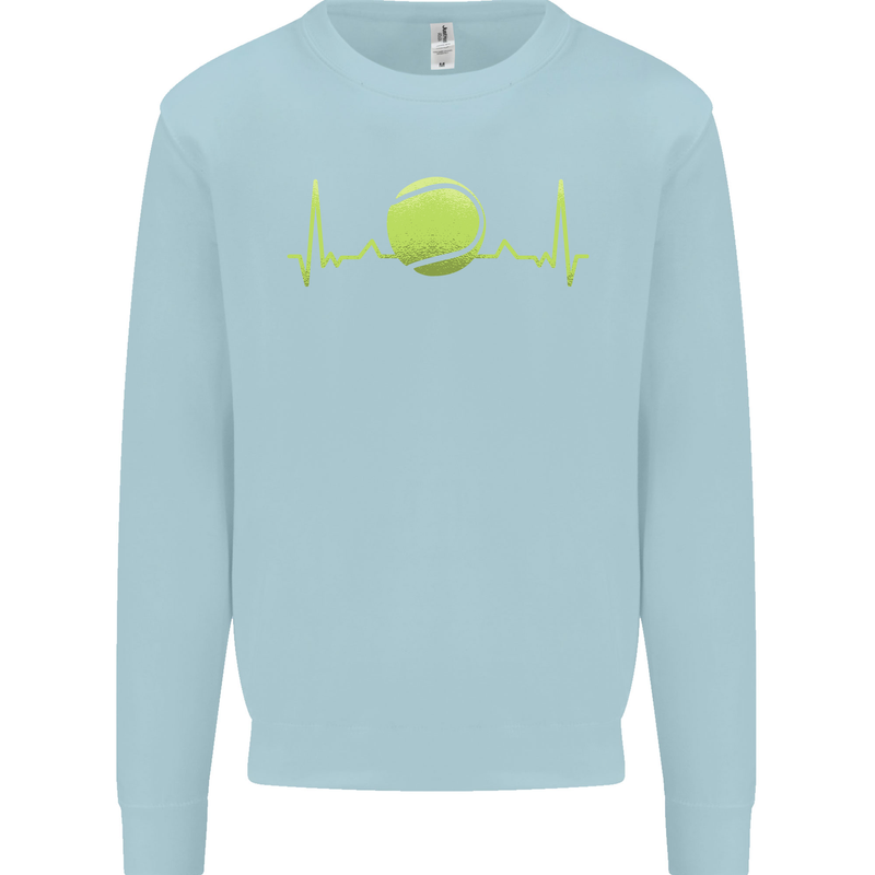 Tennis Player Pulse ECG Kids Sweatshirt Jumper Light Blue