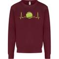 Tennis Player Pulse ECG Kids Sweatshirt Jumper Maroon