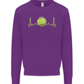 Tennis Player Pulse ECG Kids Sweatshirt Jumper Purple