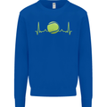 Tennis Player Pulse ECG Kids Sweatshirt Jumper Royal Blue