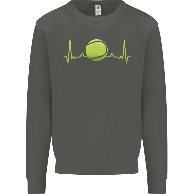 Tennis Player Pulse ECG Kids Sweatshirt Jumper Storm Grey