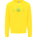 Tennis Player Pulse ECG Kids Sweatshirt Jumper Yellow