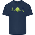 Tennis Player Pulse ECG Kids T-Shirt Childrens Navy Blue