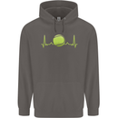 Tennis Player Pulse ECG Mens 80% Cotton Hoodie Charcoal