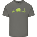 Tennis Player Pulse ECG Mens Cotton T-Shirt Tee Top Charcoal