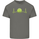 Tennis Player Pulse ECG Mens Cotton T-Shirt Tee Top Charcoal