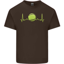 Tennis Player Pulse ECG Mens Cotton T-Shirt Tee Top Dark Chocolate