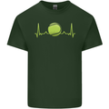 Tennis Player Pulse ECG Mens Cotton T-Shirt Tee Top Forest Green