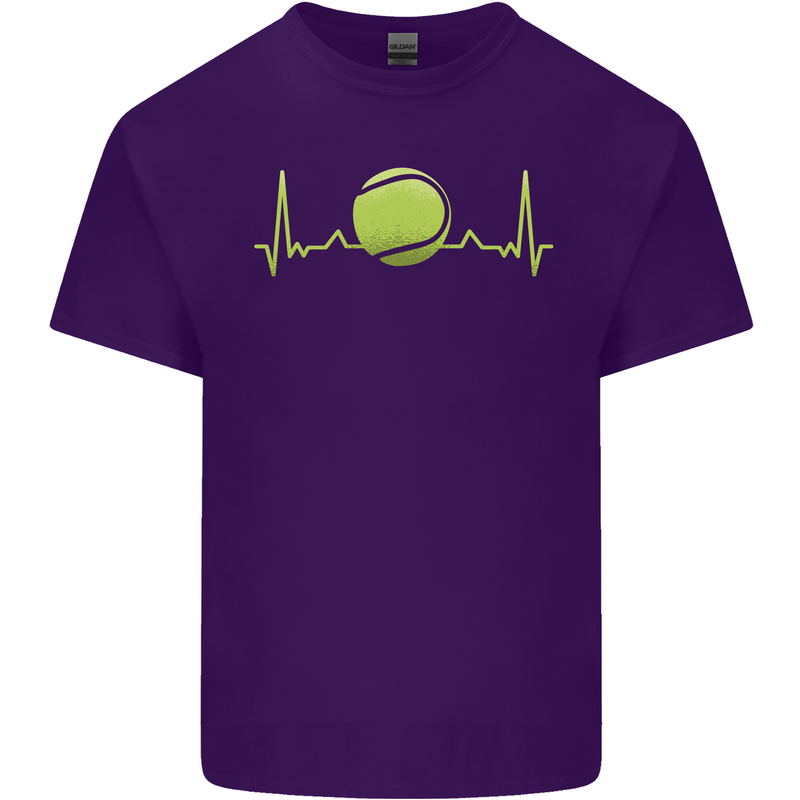 Tennis Player Pulse ECG Mens Cotton T-Shirt Tee Top Purple