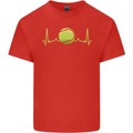 Tennis Player Pulse ECG Mens Cotton T-Shirt Tee Top Red