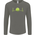Tennis Player Pulse ECG Mens Long Sleeve T-Shirt Charcoal