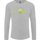 Tennis Player Pulse ECG Mens Long Sleeve T-Shirt Sports Grey
