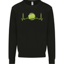 Tennis Player Pulse ECG Mens Sweatshirt Jumper Black
