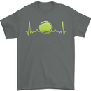 Tennis Player Pulse ECG Mens T-Shirt 100% Cotton Charcoal