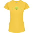Tennis Player Pulse ECG Womens Petite Cut T-Shirt Yellow