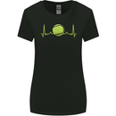 Tennis Player Pulse ECG Womens Wider Cut T-Shirt Black