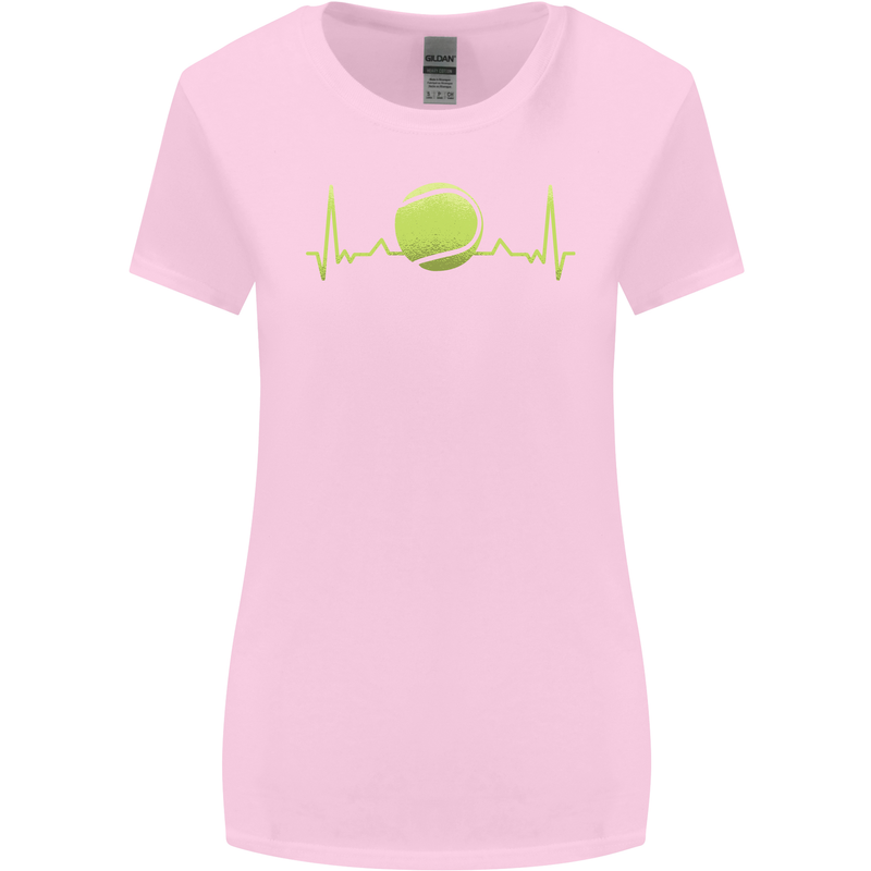 Tennis Player Pulse ECG Womens Wider Cut T-Shirt Light Pink