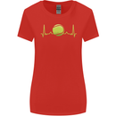 Tennis Player Pulse ECG Womens Wider Cut T-Shirt Red