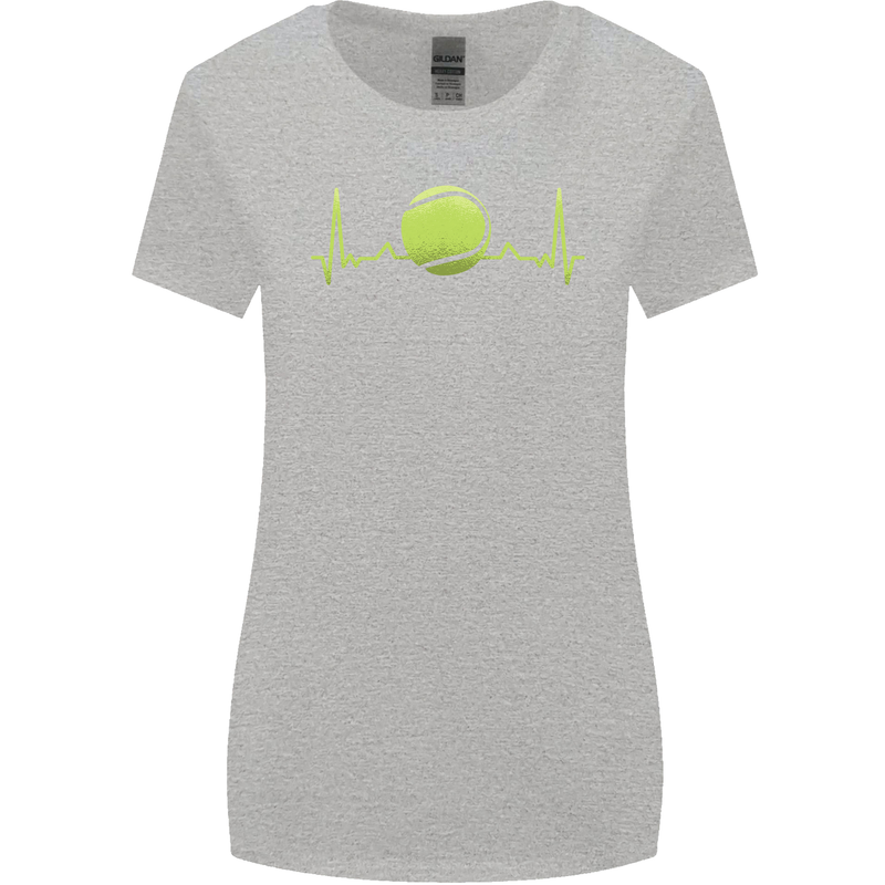 Tennis Player Pulse ECG Womens Wider Cut T-Shirt Sports Grey