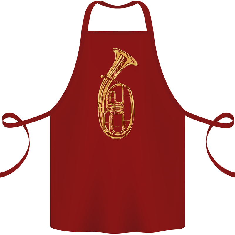 Tenorhorn Brass Musical Instrument Cotton Apron 100% Organic Maroon