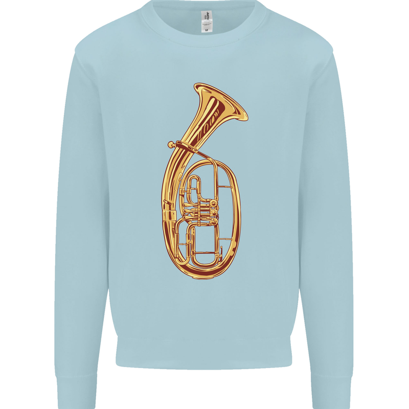 Tenorhorn Brass Musical Instrument Kids Sweatshirt Jumper Light Blue