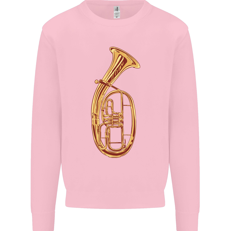 Tenorhorn Brass Musical Instrument Kids Sweatshirt Jumper Light Pink