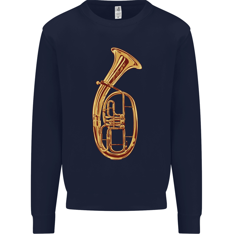 Tenorhorn Brass Musical Instrument Kids Sweatshirt Jumper Navy Blue