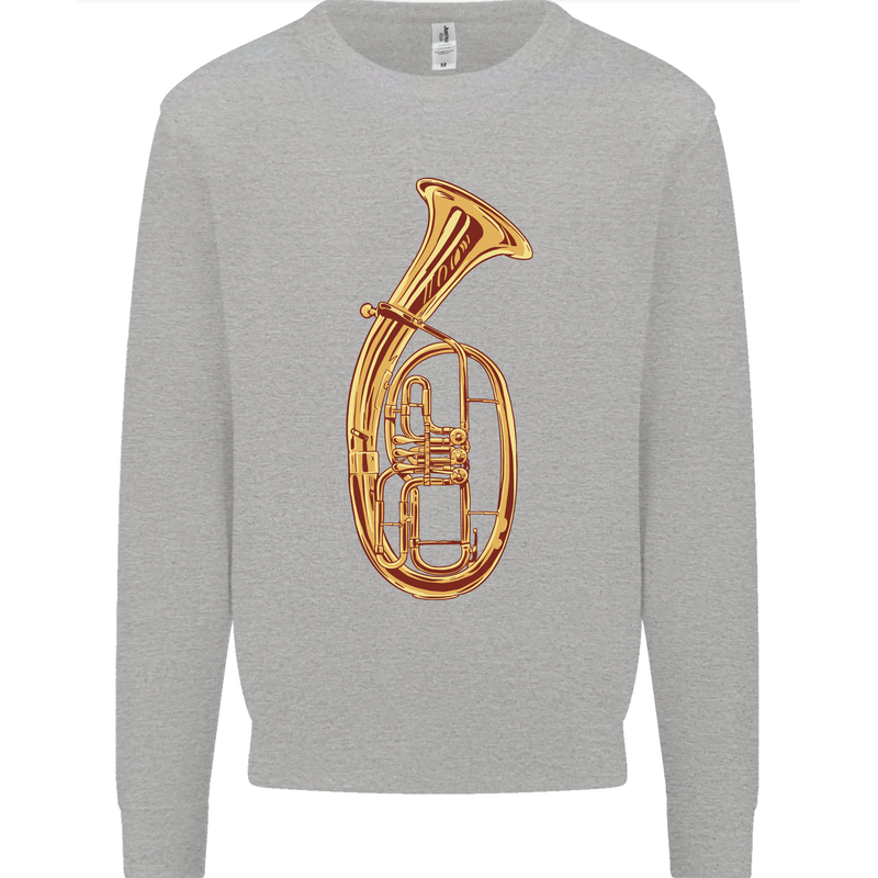 Tenorhorn Brass Musical Instrument Kids Sweatshirt Jumper Sports Grey