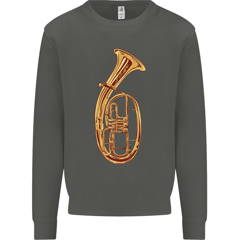 Tenorhorn Brass Musical Instrument Kids Sweatshirt Jumper Storm Grey