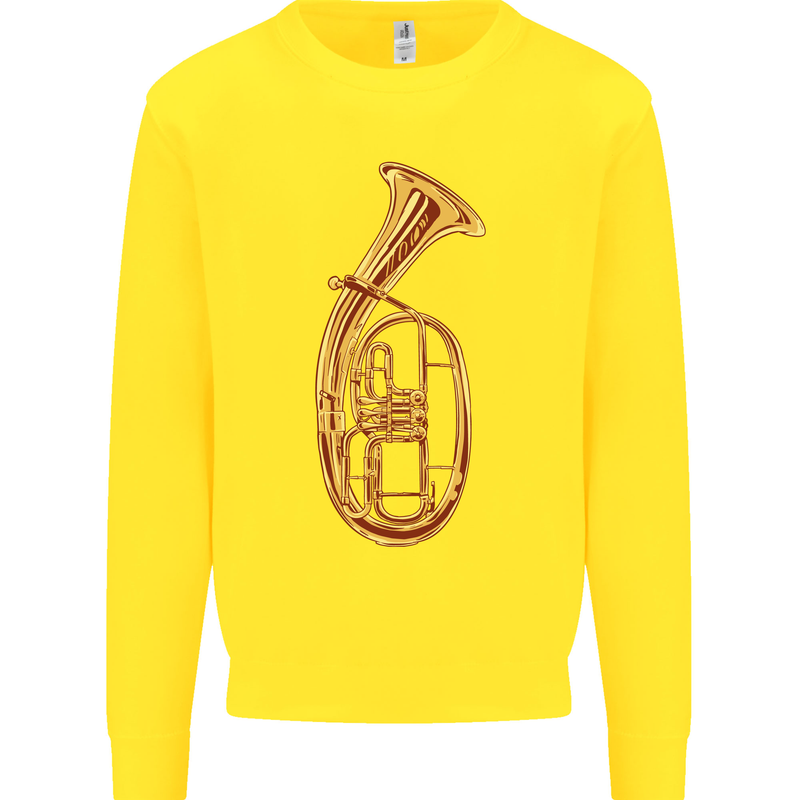 Tenorhorn Brass Musical Instrument Kids Sweatshirt Jumper Yellow