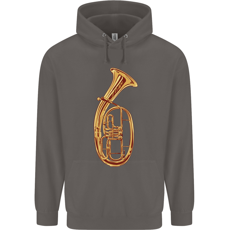 Tenorhorn Brass Musical Instrument Mens 80% Cotton Hoodie Charcoal