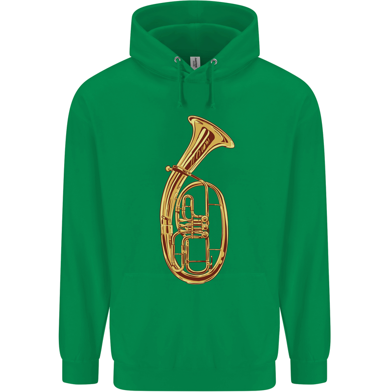 Tenorhorn Brass Musical Instrument Mens 80% Cotton Hoodie Irish Green