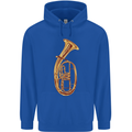 Tenorhorn Brass Musical Instrument Mens 80% Cotton Hoodie Royal Blue